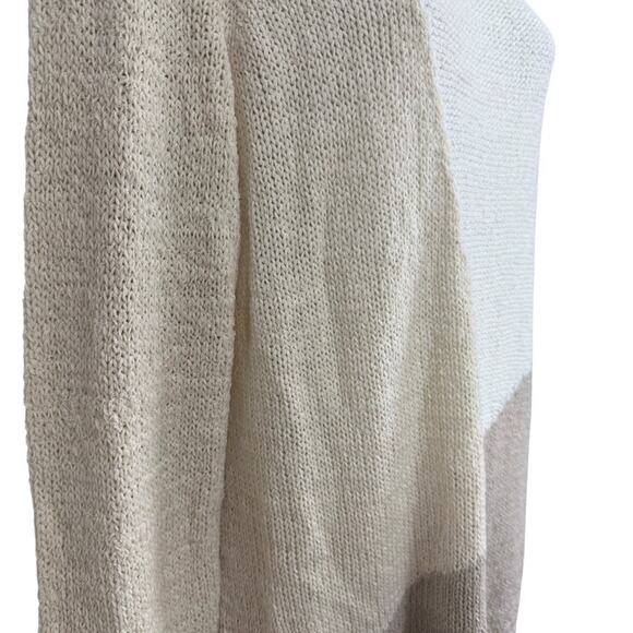 J Jill Pure Neutral White Beige Open Knit Long Sleeve Pullover Sweater sz P S - Picture 3 of 16